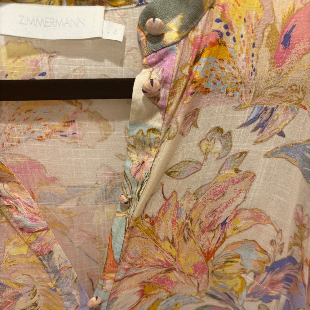 Zimmermann Maxi Patchwork Button Dress Size 4 (Xl) - image 3